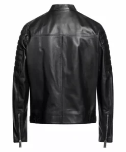 Black Quilted Leather Jacket Cafe Racer