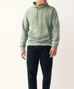 Mens Overhead Sage Green Cotton Hoodie
