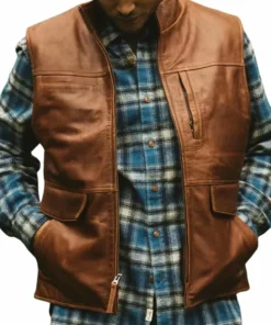 Mens Brown Leather Vest