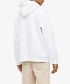 Mens Cotton Pullover White Hoodie