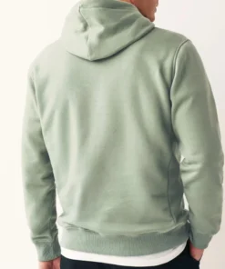 Mens Overhead Sage Green Cotton Hoodie