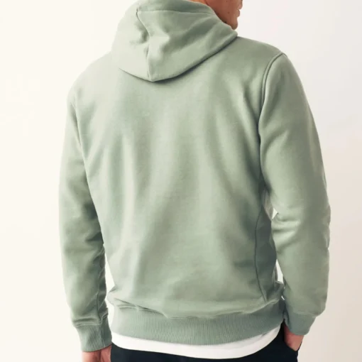 Mens Overhead Sage Green Cotton Hoodie