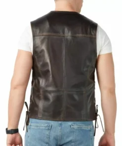 Men’s Classic Dark Brown Genuine Leather Vest