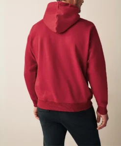 Mens Pullover Cotton Red Hoodie