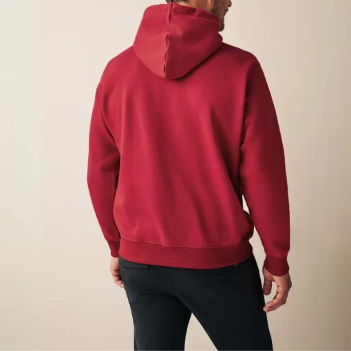 Mens Pullover Cotton Red Hoodie