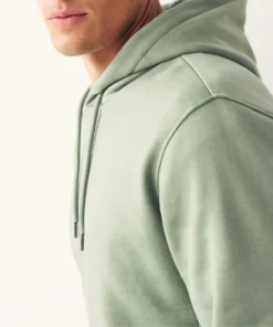 Mens Overhead Sage Green Cotton Hoodie