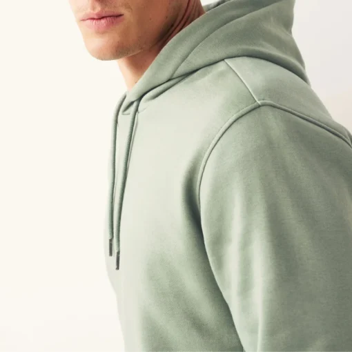 Mens Overhead Sage Green Cotton Hoodie