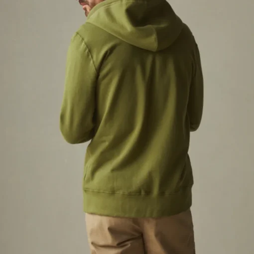 Mens Moss Green Zipper Hoodie