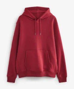 Mens Pullover Cotton Red Hoodie