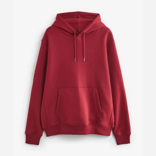 Mens Pullover Cotton Red Hoodie