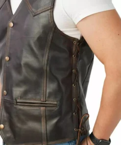 Men’s Classic Dark Brown Genuine Leather Vest