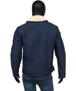 Mens Blue Shearling Jacket