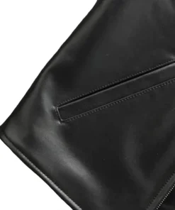 Mens Black Genuine Cowboy Leather Vest