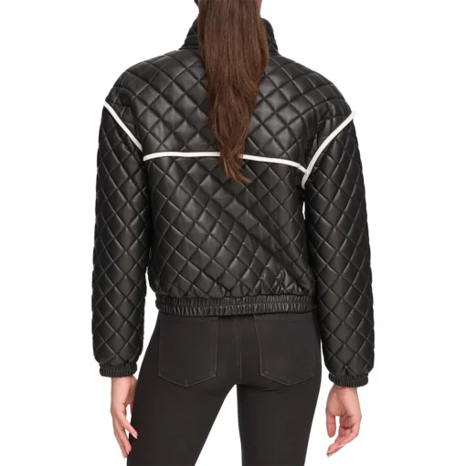 Alia Quilted Bomber Leather Jacket