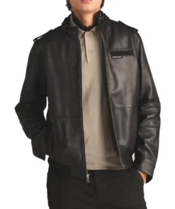 Mens BLack Double-Faced Knit Jacket