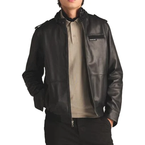 Mens BLack Double-Faced Knit Jacket