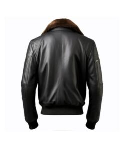 Men’s B3 Pilot Bomber Lapel Black Leather Jacket