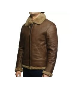 Men’s Brown Vintage Shearling Leather Jacket