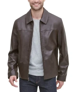 Mens Brown Real Leather Jacket