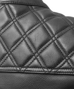 Mens Leather Motorcycle Vest Black