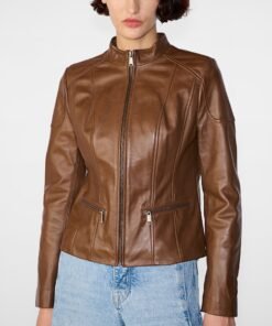 Caitlin Scuba Leather Jacket