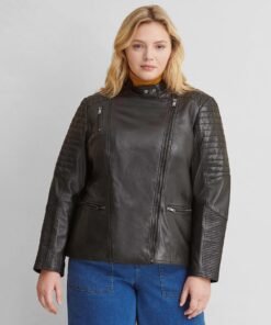 Plus Size Quilted Leather Jacket