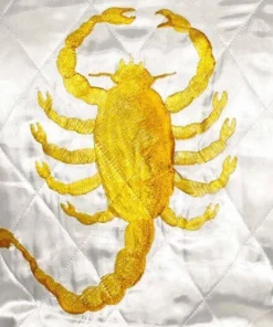 Mens White Satin Quilted Ryan Gosling Drive Jacket