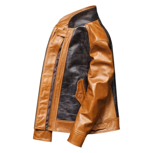 Men’s Brown and Black Vintage Leather Jacket