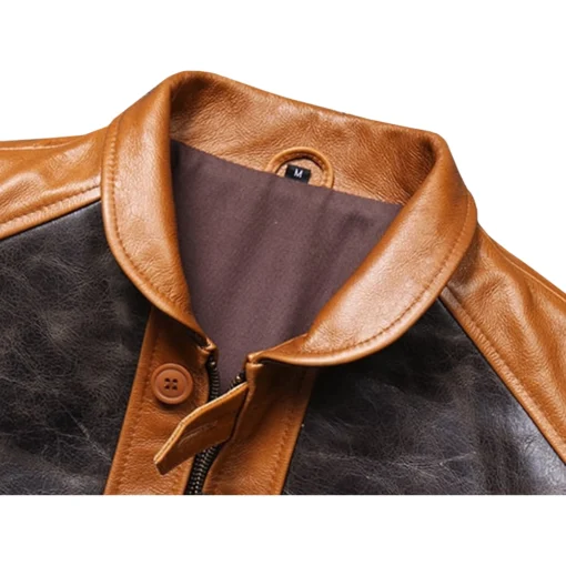 Men’s Brown and Black Vintage Leather Jacket