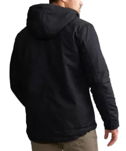 Mens Black Hooded Charger Jacket