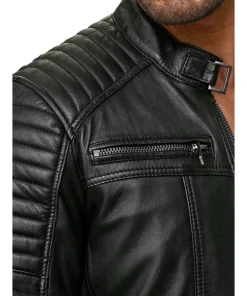 Vintage Motorcycle Cafe Racer Retro Distressed Leather Jacket