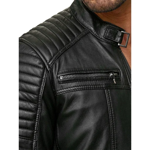 Vintage Motorcycle Cafe Racer Retro Distressed Leather Jacket