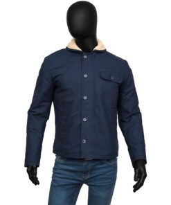 Mens Blue Shearling Jacket