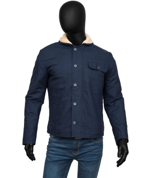 Mens Blue Shearling Jacket