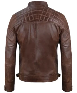 Jake Chocolate Brown Leather Biker Jacket