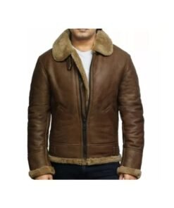 Men’s Brown Vintage Shearling Leather Jacket