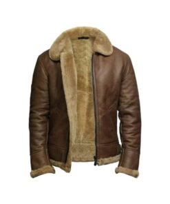 Men’s Brown Vintage Shearling Leather Jacket