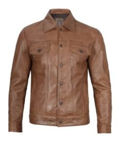 Camel Brown Mens Trucker Jacket