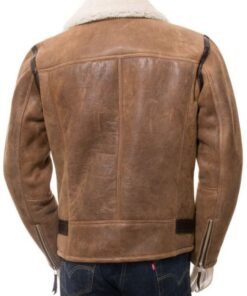 Men’s Brown Sheepskin Biker Jacket