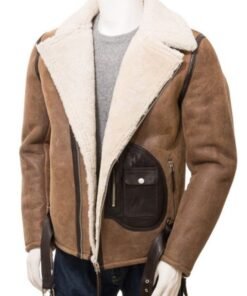 Men’s Brown Sheepskin Biker Jacket
