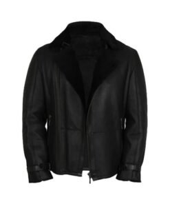 Men’s Aviator Black Shearling Leather Flying Jacket