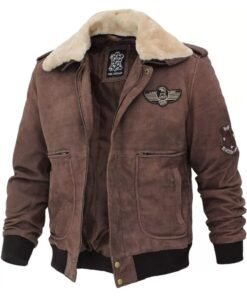 Mens Real Leather B2 Bomber Flight Suede Jacket