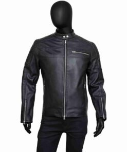 Mens Slimfit Black Leather Jacket