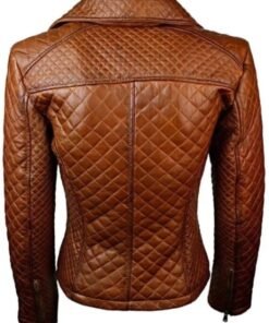 Women Quilted Sheepskin Leather Jacket
