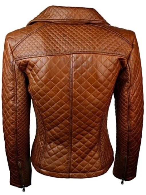 Women Quilted Sheepskin Leather Jacket