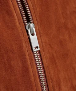 Mens Rusted Brown Suede Leather Jacket