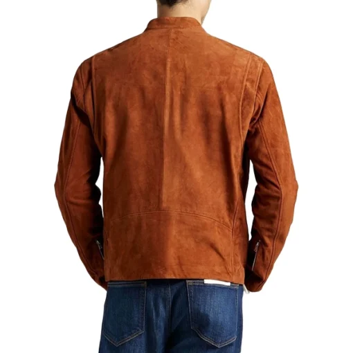 Mens Rusted Brown Suede Leather Jacket