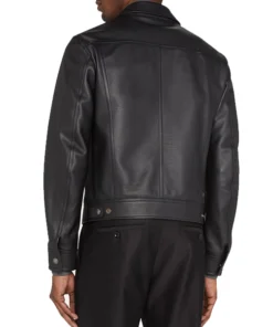 Black Zip Up Western Mens Leather Jacket