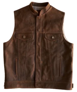 Men’s Western Leather Brown Vest
