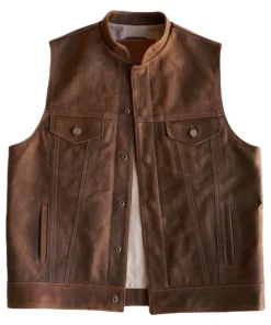 Men’s Western Leather Brown Vest